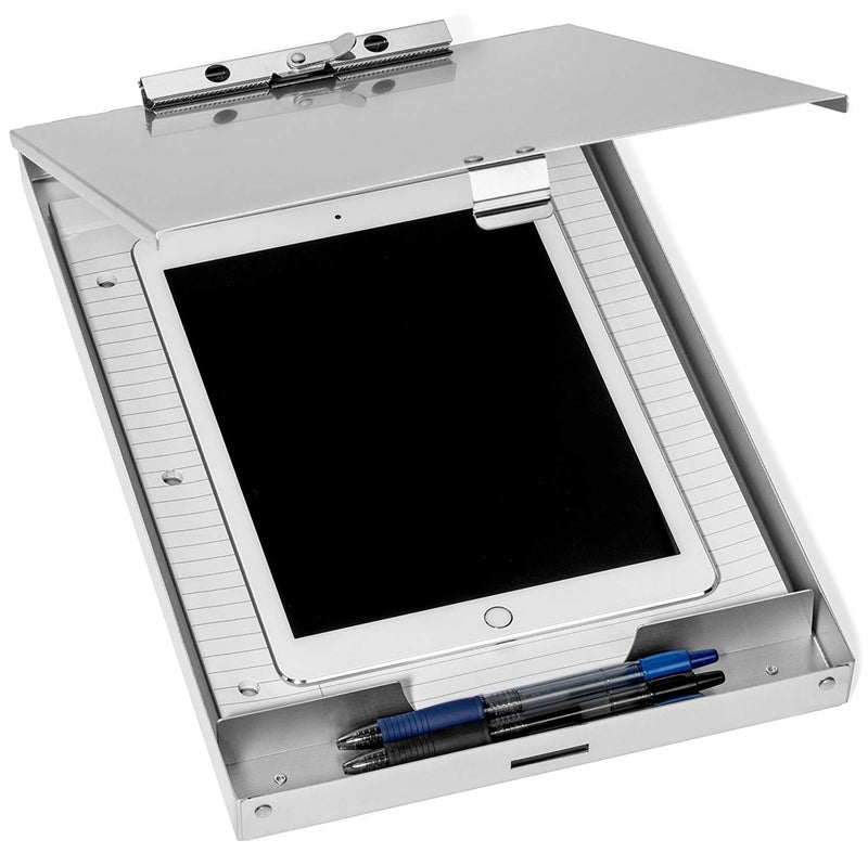 Blue Summit Supplies Aluminum Storage Clipboard, 1 Compartment, Clip for Letter Paper, Great for Office, Jobsite or Classroom - Image 3